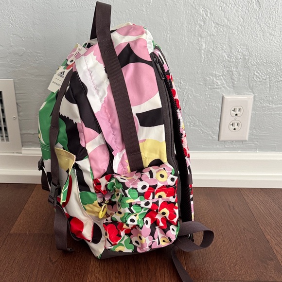 adidas Marimekko Floral Print Backpack in Green, Pink, Red, Black, Cream NWT